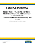 NEW HOLLAND T8.320, T8.350, T8.380, T8.410, T8.435, T8.380, T8.410 AND T8.435 TIER 4B TRACTOR SERVICE MANUAL - PDF