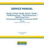 NEW HOLLAND T8.320, T8.350, T8.380, T8.410, T8.435, T8.380, T8.410 AND T8.435 TIER 4B TRACTOR SERVICE MANUAL - PDF