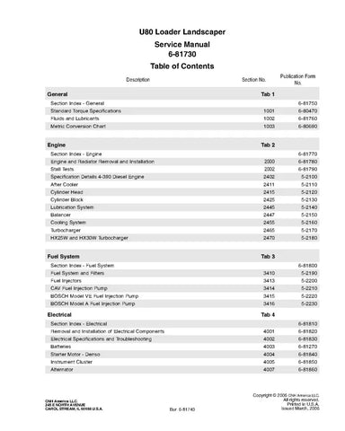 NEW HOLLAND U80 LANDSCAPE LOADER SERVICE MANUAL - PDF FILE