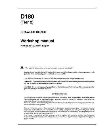 NEW HOLLAND D180 TIER 2 CRAWLER DOZER WORKSHOP MANUAL - PDF