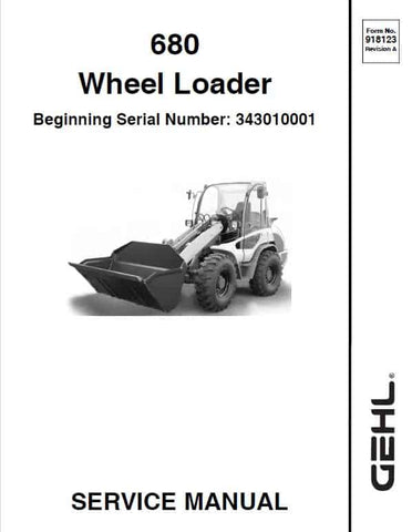 680 - Gehl Wheel Loader (SN: From 343010001) Service Repair Manual PDF Download