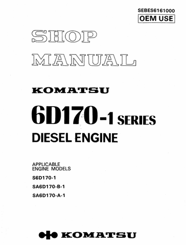 6D170-1 Series Komatsu Diesel Engine Service Repair Manual Download