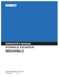 KOBELCO HYDRAULIC EXCAVATOR MD200BLC OPERATOR MANUAL