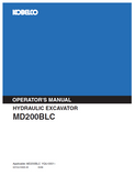 KOBELCO HYDRAULIC EXCAVATOR MD200BLC OPERATOR MANUAL