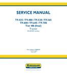 NEW HOLLAND T9.435, T9.480, T9.530, T9.565, T9.600, T9.645 AND T9.700 4WD ARTICULATED TRACTOR SERVICE MANUAL - PDF