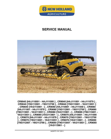 NEW HOLLAND CR9040, CR9060, CR9065, CR9070 AND CR9080 COMBINE SERVICE MANUAL - PDF
