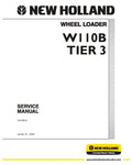 NEW HOLLAND W110B TIER 3 WHEELED LOADER SERVICE MANUAL - PDF FILE
