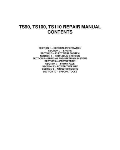 NEW HOLLAND TS90, TS100 AND TS110 TRACTOR REPAIR MANUAL - PDF FILE