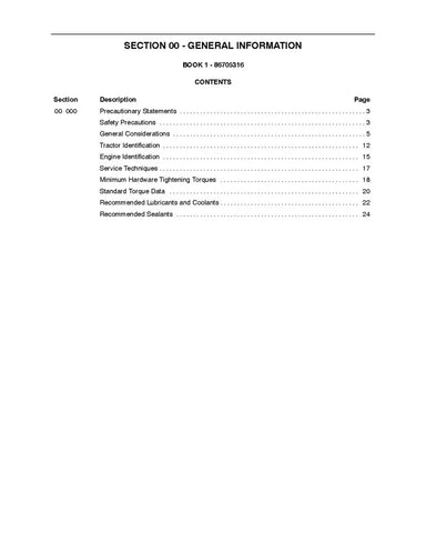 NEW HOLLAND TV140 TRACTOR SERVICE MANUAL - PDF FILE