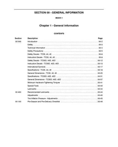 NEW HOLLAND TC35, TC35D, TC40, TC40D, TC45 AND TC45D COMPACT TRACTOR SERVICE MANUAL - PDF FILE