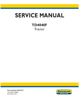 NEW HOLLAND TD4040F TRACTOR SERVICE MANUAL - PDF FILE