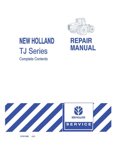 NEW HOLLAND TJ275, TJ325, TJ375, TJ425, TJ450 AND TJ500 4WD ARTICULATED TRACTOR REPAIR MANUAL - PDF FILE