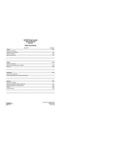 NEW HOLLAND W270B TIER 3 WHEELED LOADER SERVICE MANUAL - PDF FILE