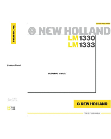 NEW HOLLAND LM1330 AND LM1333 TELESCOPIC HANDLER WORKSHOP MANUAL - PDF