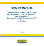 NEW HOLLAND T8.320, T8.350, T8.380, T8.410, T8.435, T8.380, T8.410 AND T8.435 TIER 2 TRACTOR SERVICE MANUAL - PDF