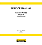 NEW HOLLAND W130D AND W170D STAGE IV/TIER 4B WHEELED LOADER SERVICE MANUAL - PDF FILE