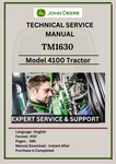 TECHNICAL MANUAL - JOHN DEERE  4100 COMPACT UTILITY TRACTOR TM1630