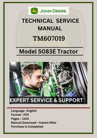 SERVICE MANUAL - JOHN DEERE  5083E AND 5093E TRACTOR  TM607019