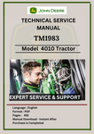 TECHNICAL MANUAL - JOHN DEERE  4010 COMPACT UTILITY TRACTOR TM1983