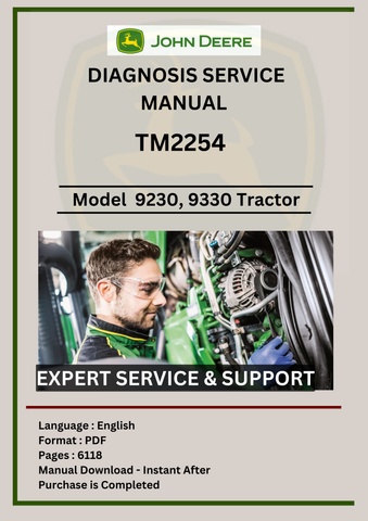 DIAGNOSIS MANUAL  -  JOHN DEERE 9230, 9330, 9430, 9530, 9630   TRACTOR TM2254