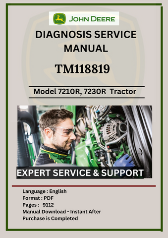 SERVICE MANUAL- JOHN DEERE  7210R, 7230R, 7250R, 7270R, 7290R, 7310R TRACTOR TM118819