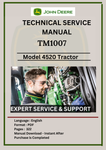 TECHNICAL MANUAL - JOHN DEERE  4520  TRACTOR TM1007