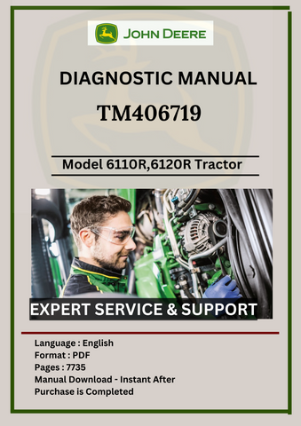 DIAGNOSTIC MANUAL - JOHN DEERE  6110R,6120R, 6130R, 6135R, 6145R, 6155R, 6175R,6195R, 6215R  TRACTOR TM406719