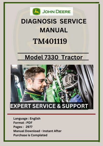 SERVICE MANUAL - JOHN DEERE 7330 2WD OR MFWD TRACTOR TM401119