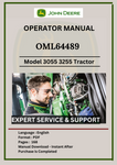 OPERATOR MANUAL - JOHN DEERE 3055, 3255 TRACTOR OML64489