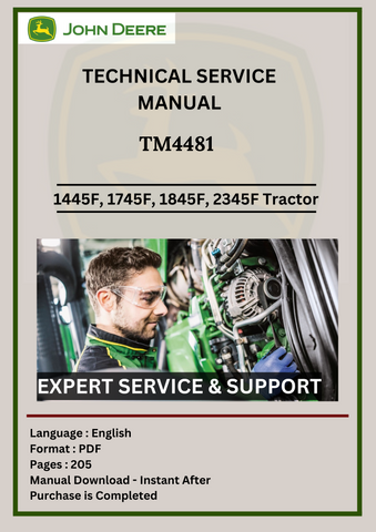 SERVICE MANUAL - JOHN DEERE 1445F, 1745F, 1845F, 2345F TRACTOR TM4481