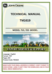 TECHNICAL  MANUAL- JOHN DEERE 710, 720 MOWER-CONDITIONERS MODELS COMBINES TM1619