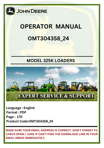 OPERATOR MANUAL - JOHN DEERE 325K  CONSTRUCTION BACKHOE LOADERS - OMT304358_24