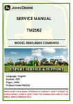 SERVICE MANUAL- JOHN DEERE 9560,9660 COMBINE TM2162