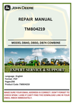 REPAIR MANUAL- JOHN DEERE DB40, DB50, DB74, DB90 SOUTH AMERICAN PLANTERS COMBINES TM804219