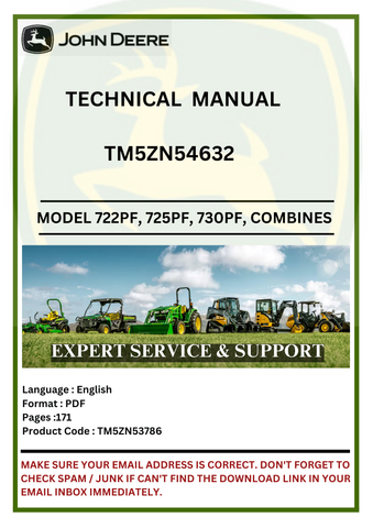 TECHNICAL MANUAL- JOHN DEERE 722PF, 725PF, 730PF, 735PF AND 740PF CUTTING PLATFORMS COMBINES TM5ZN54632