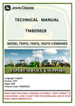 TECHNICAL  MANUAL- JOHN DEERE 730FD, 735FD, 740FD & 745FD FLEXIBLE DRAPER PLATFORMS COMBINES TM805619