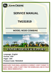 SERVICE MANUAL- JOHN DEERE W330 COMBINE TM151919