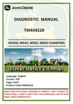 DIAGNOSTIC MANUAL- JOHN DEERE W540, W550, W650, W660, T550, T560, T660, T670 COMBINES TM406119