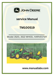 SERVICE MANUAL- JOHN DEERE 3520, 3522 WHEEL SUGAR CANE HARVESTERS TM100519