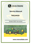 SERVICE MANUAL- JOHN DEERE 3520 TRACK & WHEEL SUGAR CANE HARVESTER TM114419