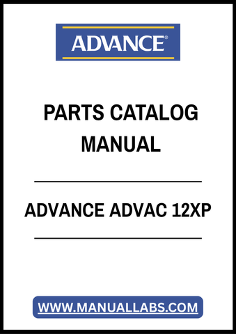 ADVANCE ADVAC 12XP PARTS CATALOG MANUAL – PDF FILE