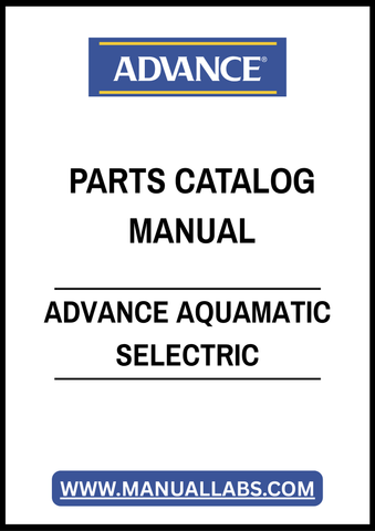 ADVANCE AQUAMATIC SELECTRIC PARTS CATALOG MANUAL – PDF FILE