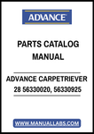 ADVANCE CARPETRIEVER 28 56330020(120V), 56330925(OBS100V) PARTS CATALOG MANUAL - PDF FILE