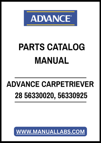 ADVANCE CARPETRIEVER 28 56330020(120V), 56330925(OBS100V) PARTS CATALOG MANUAL - PDF FILE