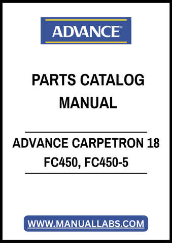 ADVANCE CARPETRON 18 FC450, FC450-5 PARTS CATALOG MANUAL - PDF FILE