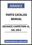 ADVANCE CARPETWIN 14, 140, 140-5 PARTS CATALOG MANUAL - PDF FILE