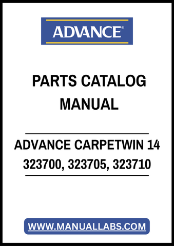 ADVANCE CARPETWIN 14 323700, 323705, 323710 PARTS CATALOG MANUAL - PDF FILE