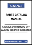 ADVANCE COMMERCIAL DRY VACUUM CLEANER QUICKSTAR PARTS CATALOG MANUAL - PDF FILE