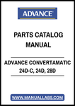 ADVANCE CONVERTAMATIC 24D-C, 24D, 28D PARTS CATALOG MANUAL - PDF FILE