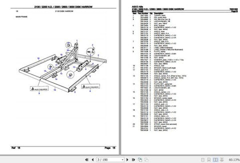 Enhance your agricultural efficiency with the AGCO Allis Disk Harrow Spare Parts Catalogue (79001626). This comprehensive PDF file provides detailed information on parts for models